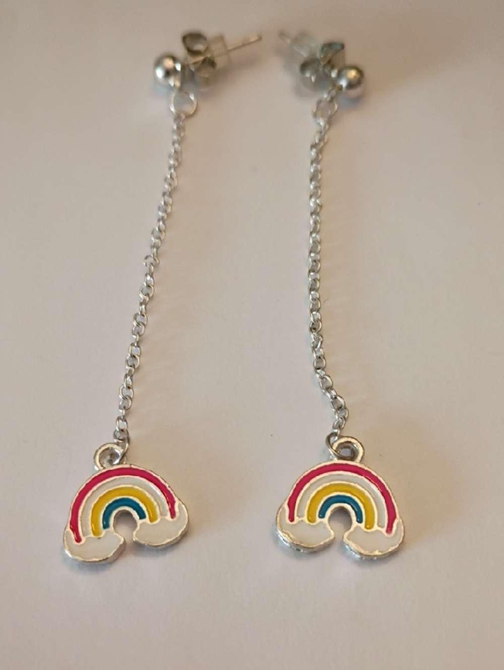 Clearance Rainbow Drop Earrings - Pink, Yellow, Blue